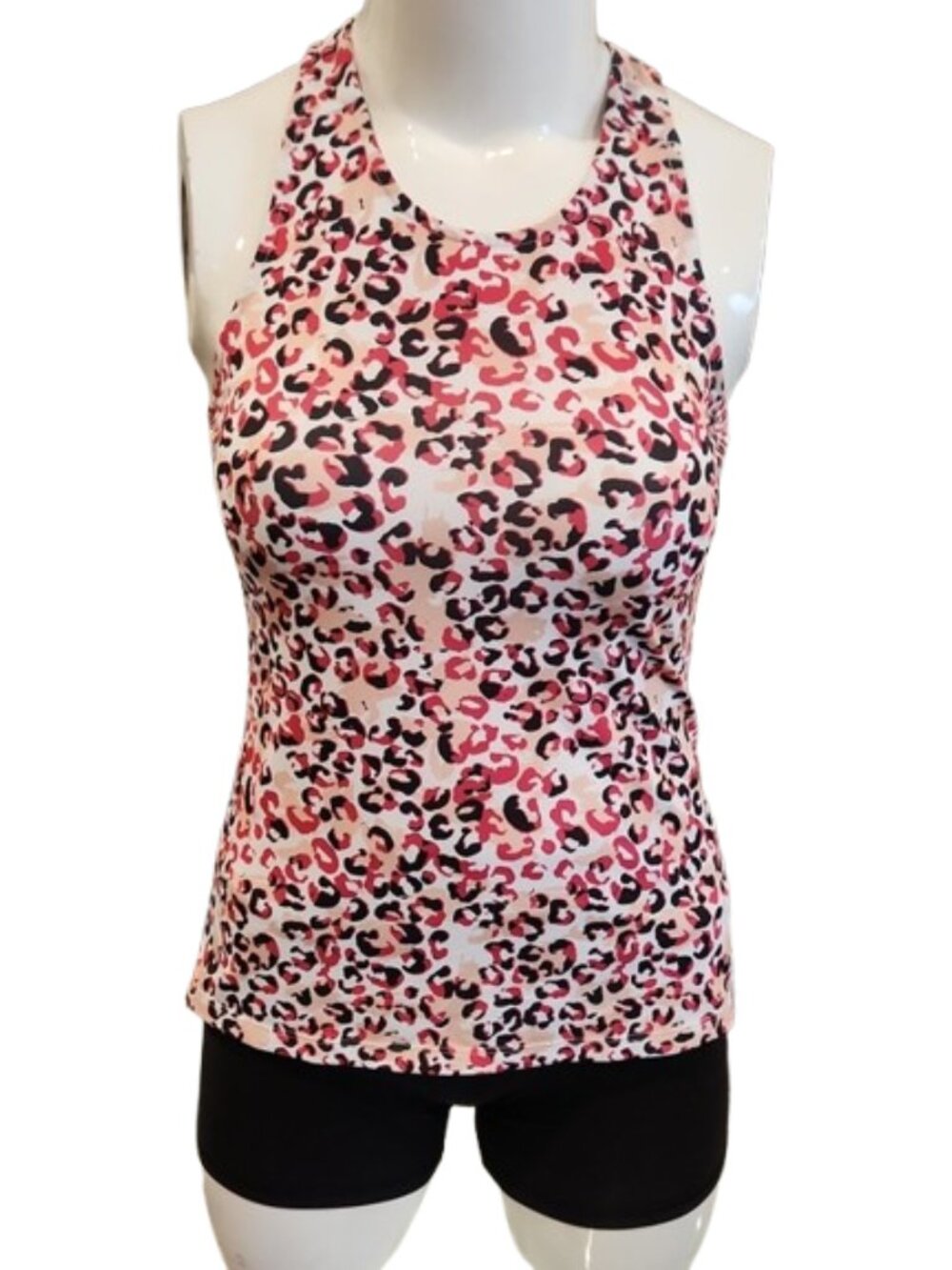 [PaddleTek] Women's Pink Leopard Print Racerback Tank Top - Size M
